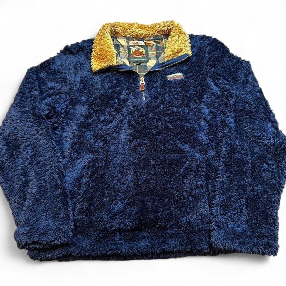 KJP Kiel James Patrick Great Moose Fleece Jacket small Unisex Blue Plaid Lined